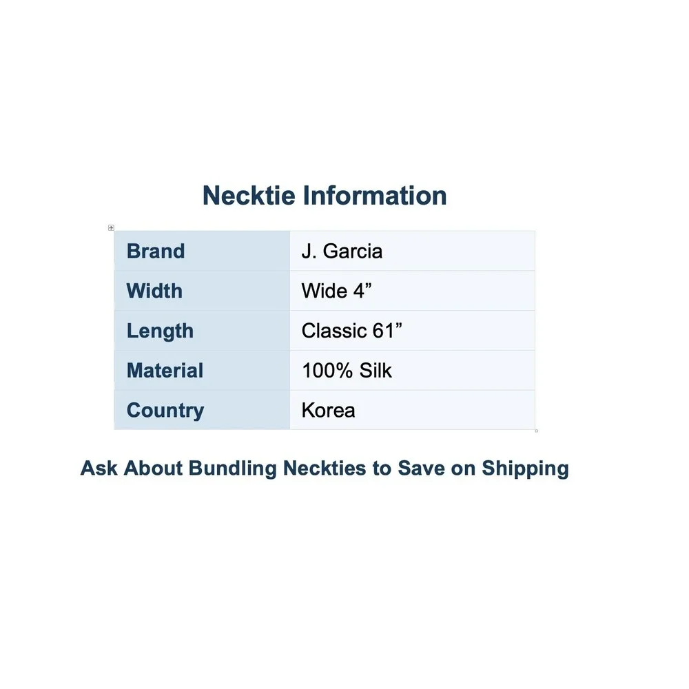 J. Garcia Necktie Mens OS Blue In the Park Collection 15‎ Abstract 100% Silk